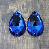 17x28mm  (1 pr) Capri Glass Teardrop Rhinestone - C145