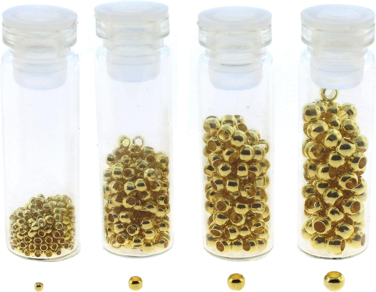 Crimp Bead Assortment - Gold Plated Round