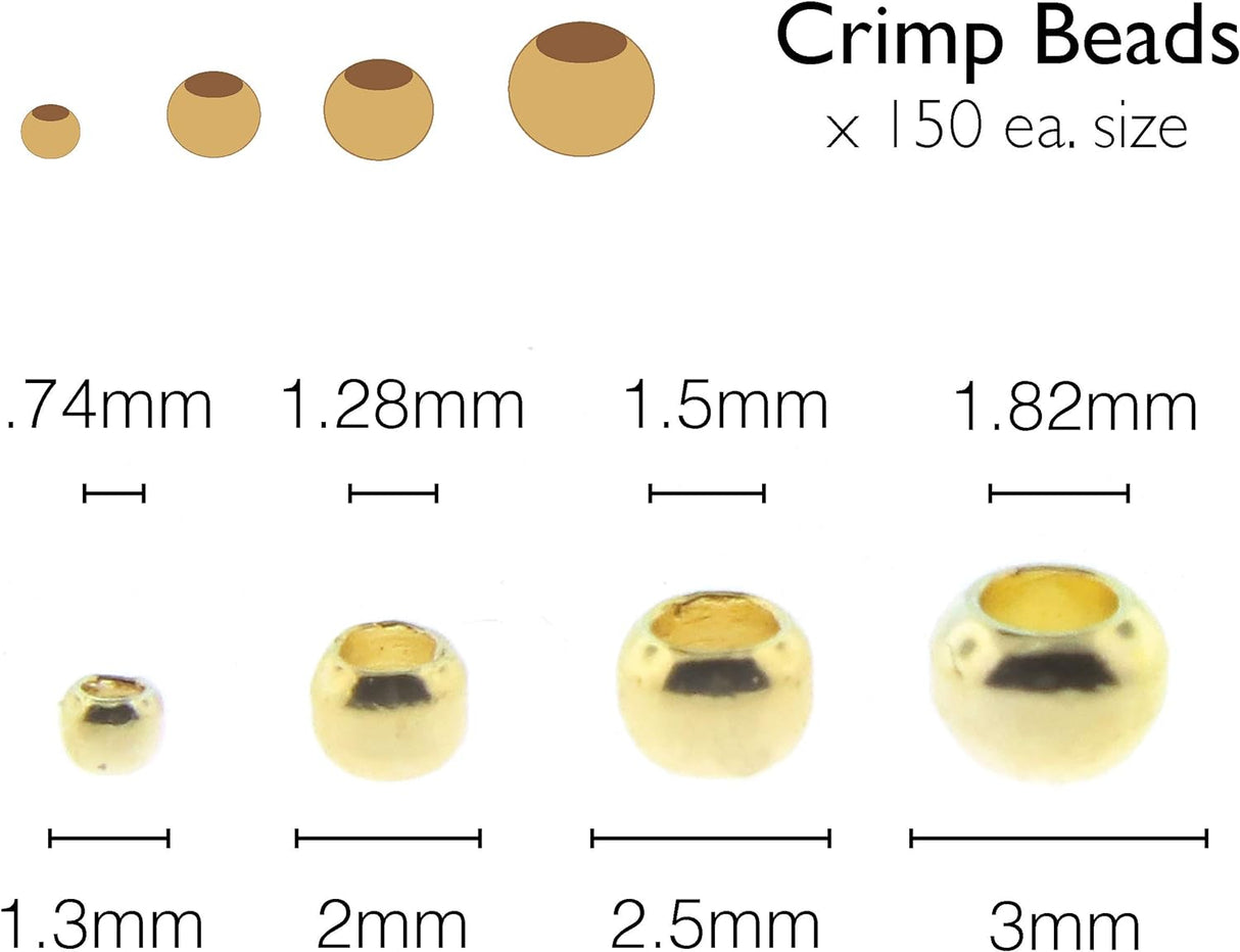 Crimp Bead Assortment - Gold Plated Round