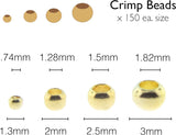 Crimp Bead Assortment - Gold Plated Round