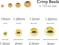 Crimp Bead Assortment - Gold Plated Round