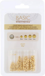 Crimp Bead Assortment - Gold Plated Round