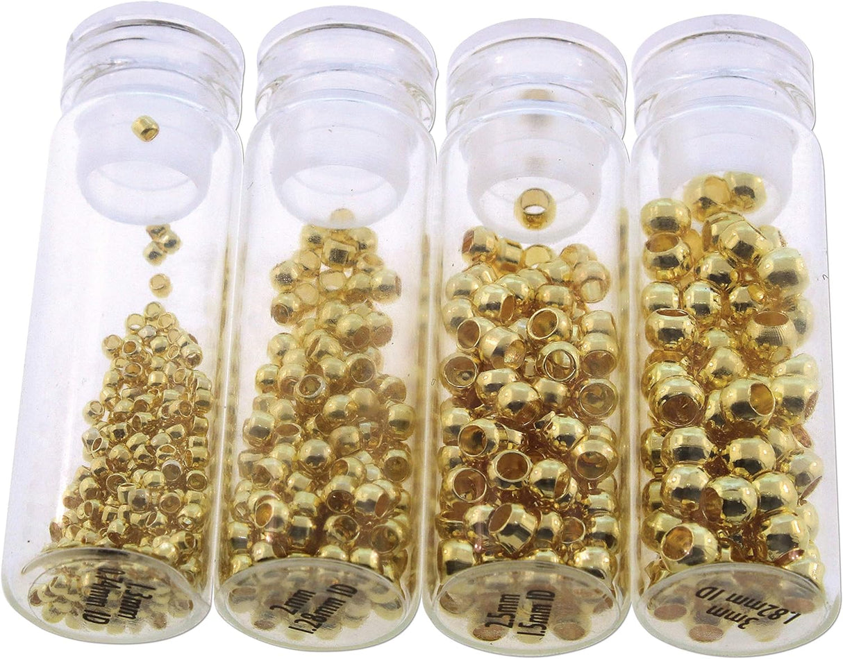 Crimp Bead Assortment - Gold Plated Round