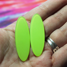 Neon Lime Frosted Oval Acrylic Slab - FR15