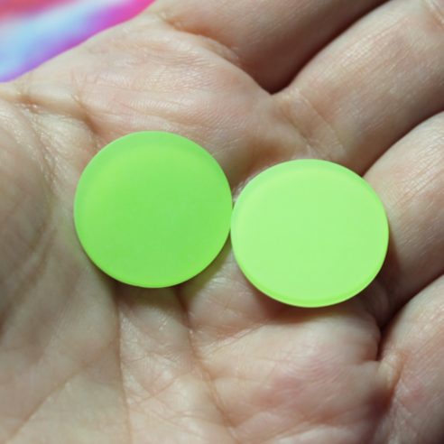 Neon Lime Frosted Round Acrylic Slab - S65