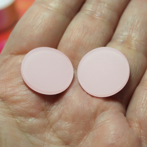 Baby Pink Frosted Round Acrylic Slab - S66