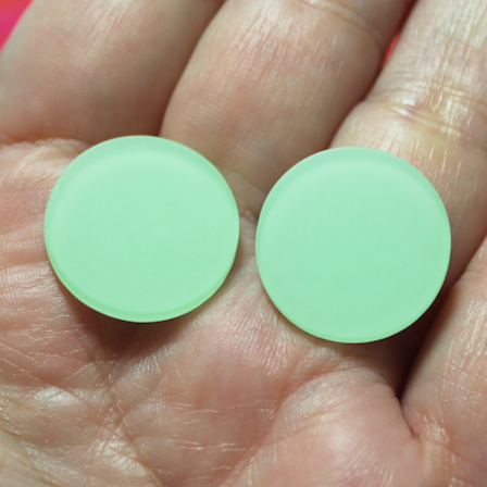 Seafoam Green Frosted Round Acrylic Slab - S68