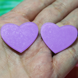 Purple Frosted Heart Acrylic Slab - FR2