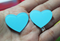 Caribbean Aqua Frosted Heart Acrylic Slab - S54