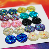 12mm Resin AB Swirl Druzy Cabochons - Gem Pack #10