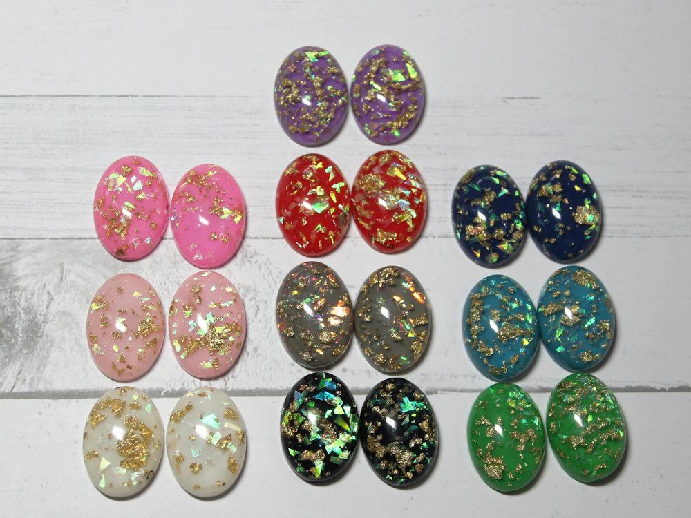 18x25 Oval Foiled Resin Cabochons - Gem Pack #1