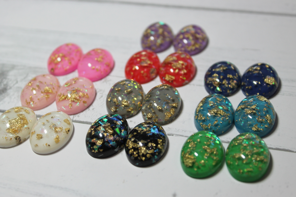 18x25 Oval Foiled Resin Cabochons - Gem Pack #1