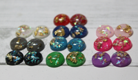 12mm Round Foiled Resin Cabochons - Gem Pack #4