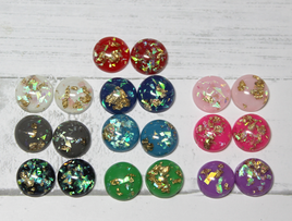 12mm Round Foiled Resin Cabochons - Gem Pack #4