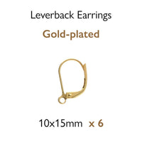 Gold Plated Leverback Earrings, 3 pr. ~ Lev1