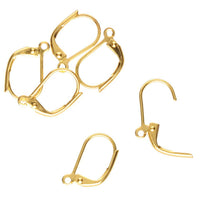 Gold Plated Leverback Earrings, 3 pr. ~ Lev1