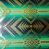 Faux Leather Sheet - Metallic Gold/Green Tribal - 68