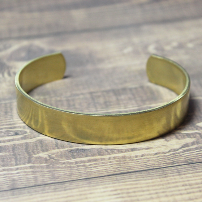 1/2 inch wide, flat raw brass cuff bracelet - CB1