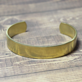 1/2 inch wide, flat raw brass cuff bracelet - CB1