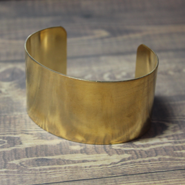 1 & 1/2  inch wide, flat raw brass cuff bracelet - CB4