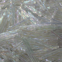 30mm Twisted Bugles  - Transparent Crystal Rainbow Iris - T30W