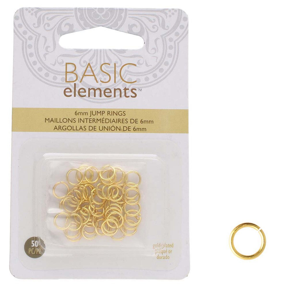 50pcs Gold Plated Jump Rings - 6mm ~ JR3