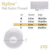 White Nyline  - 64 yard Bobbin D - 10 pack