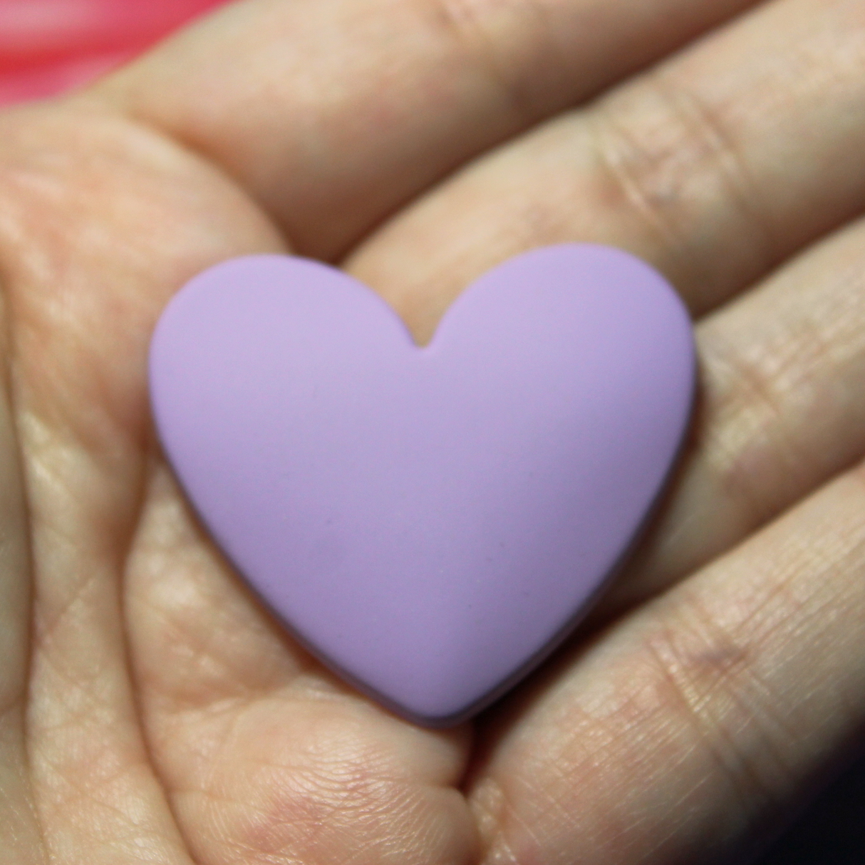 37mm Matte Heart Resin Cabochon Wisteria - P103