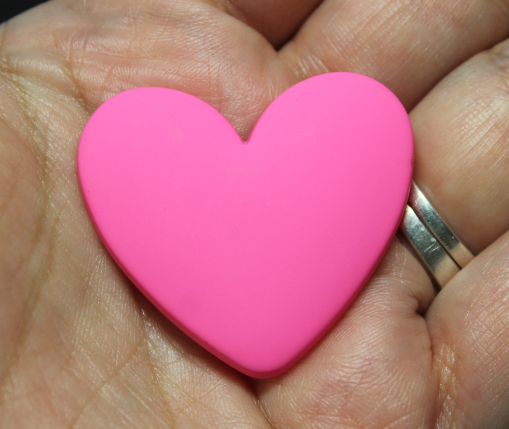 37mm Matte Heart Resin Cabochon Candy Pink - P67