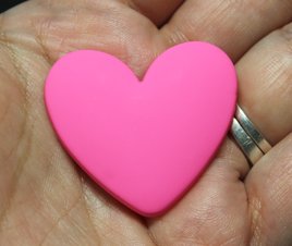 37mm Matte Heart Resin Cabochon Candy Pink - P67