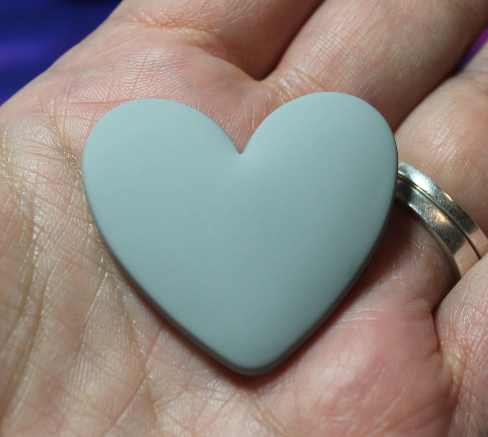 37mm Matte Heart Resin Cabochon Dark Gray - P66