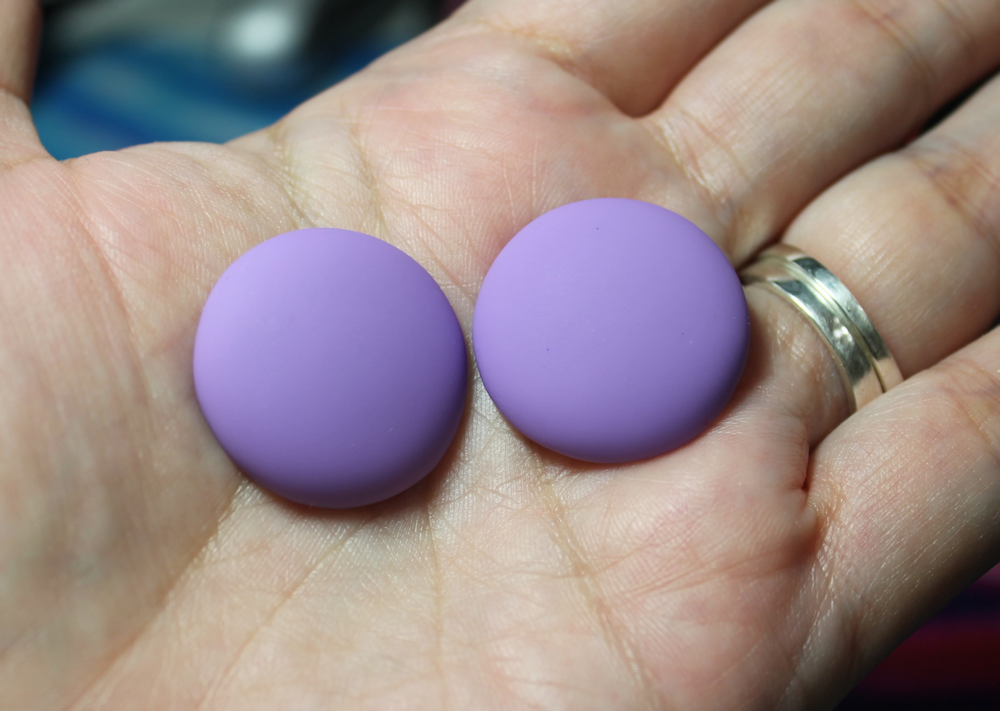 24mm Matte Round Resin Cabochon Wisteria  - P71