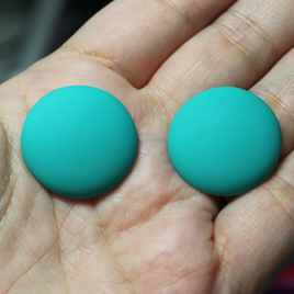 24mm Matte Round Resin Cabochon Teal - P73