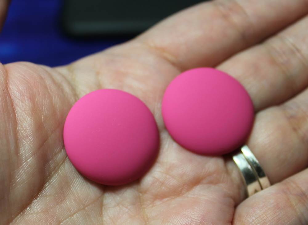 24mm Matte Round Resin Cabochon Dark Rose - P74