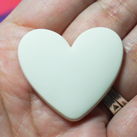 37mm Matte Heart Resin Cabochon Bisque White - P93