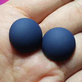 18mm Matte Round Resin Cabochon Navy Blue - P94