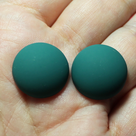 18mm Matte Round Resin Cabochon Emerald Green -  P96