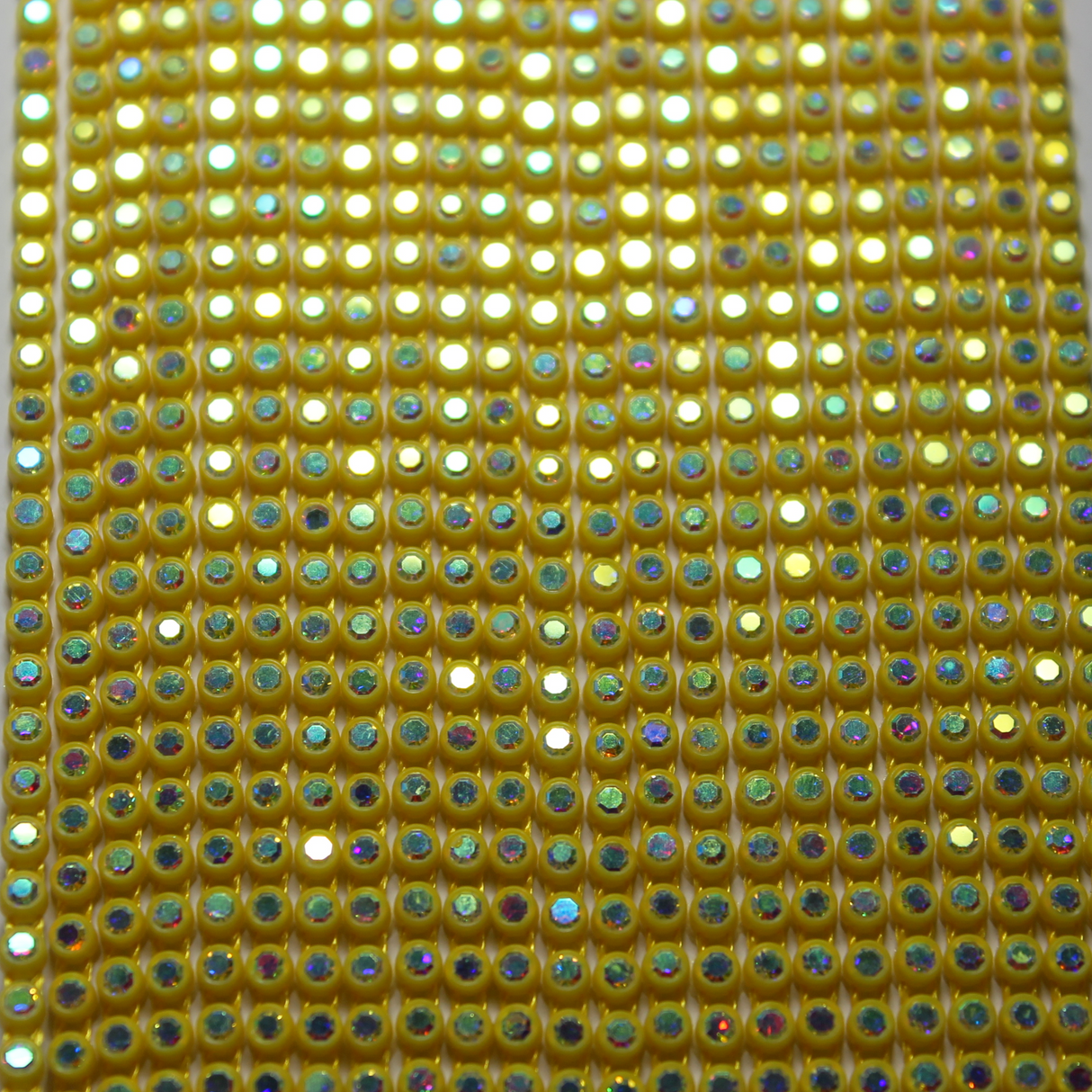 10 yrd - SS8 Yellow w/ Clear AB rhinestone banding - PB8D-10