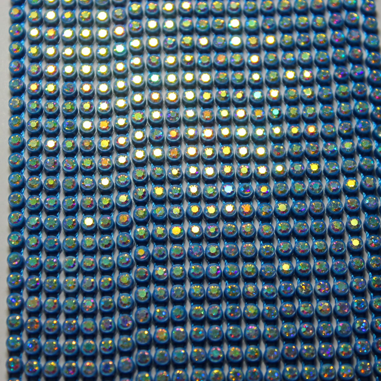 10 yrd - SS8 Blue w/ Clear AB rhinestone banding - PB8B-10