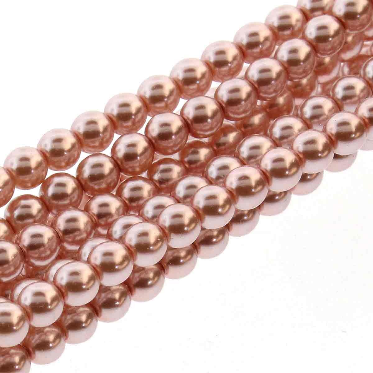 4mm Czech Glass Pearls ~ Rose Creme - PRL 8