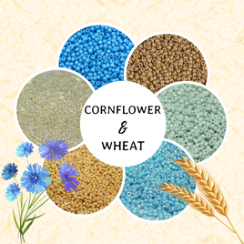 11/0 Japanese - 6 Tube Cornflower & Wheat Set