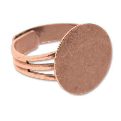 Antique Copper Adjustable Ring Blanks, 4 pieces - RB4