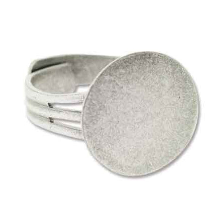 Antique Silver Adjustable Ring Blanks, 4 pieces - RB5
