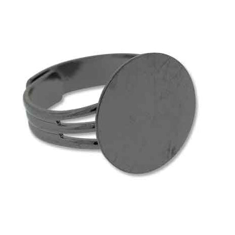 Black Oxide Adjustable Ring Blanks, 4 pieces - RB3