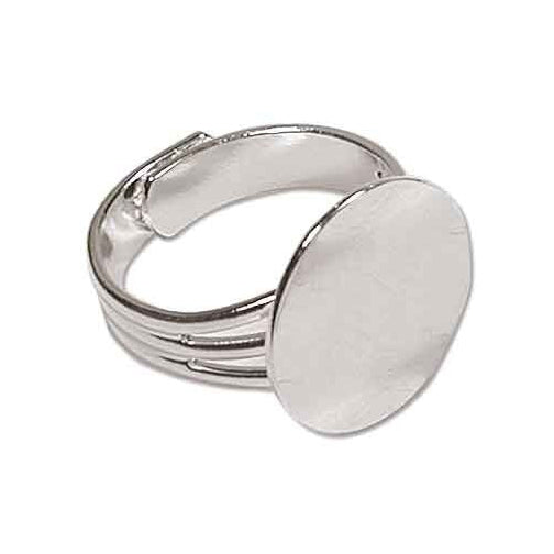 Silver Plated Adjustable Ring Blanks, 4 pieces - RB1