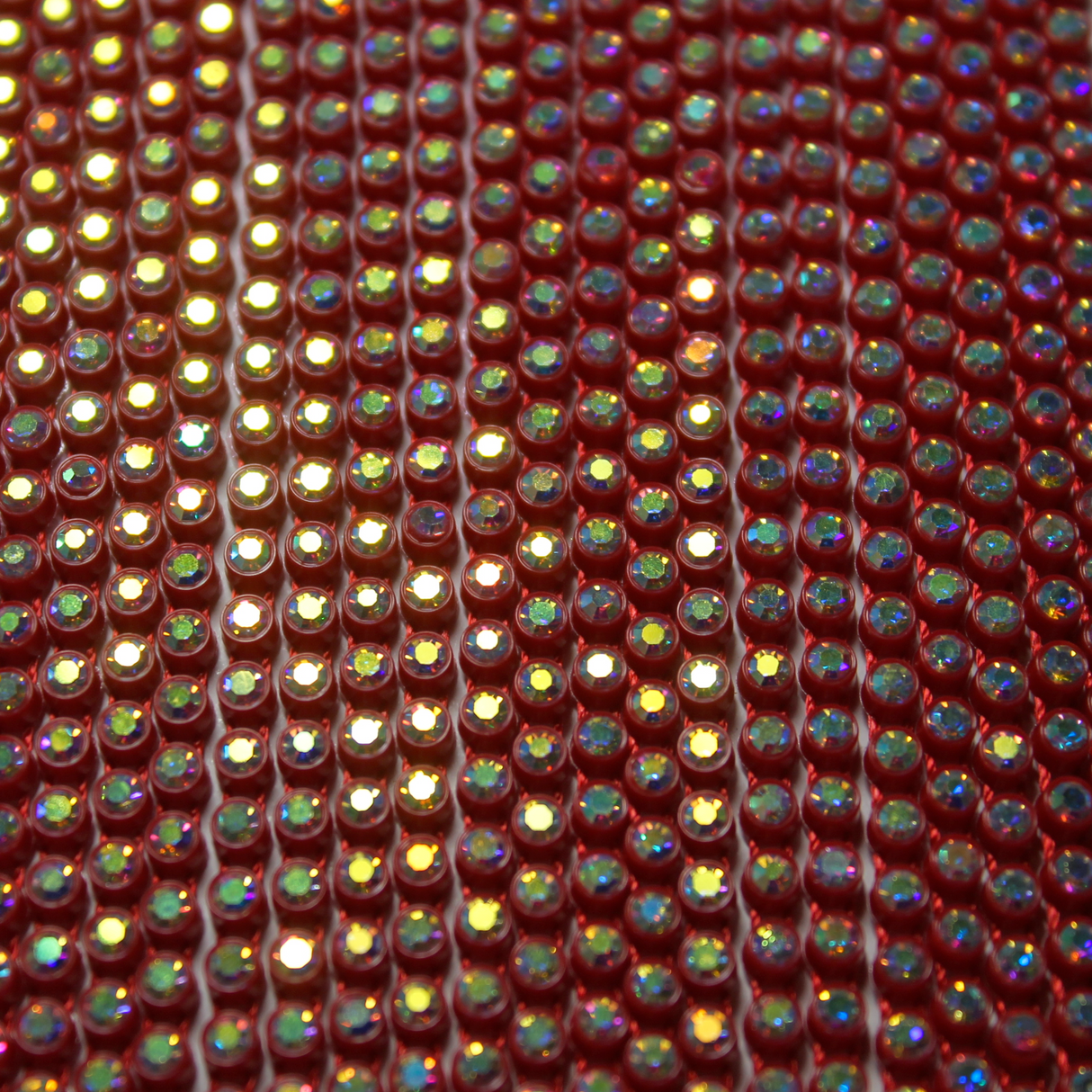 10 yrd - SS6 Red w/ Clear AB rhinestone banding - PB6H-10