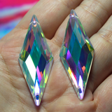 49x18mm  (1 pr) Clear AB Glass Rhombus Rhinestone -  C252