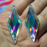 49x18mm  (1 pr) Clear AB Glass Rhombus Rhinestone -  C252