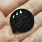 Black Round Bear Paw sew on resin gems - S107