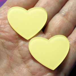 Banana Taffy Frosted Heart Acrylic Slab - S109